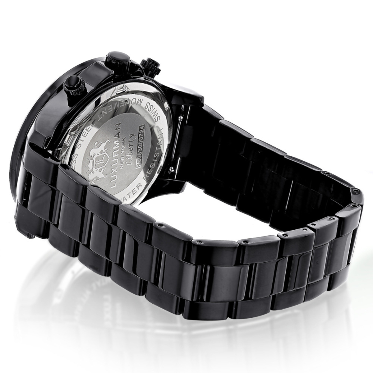 2 Carat Black Diamond Bezel Watch for Men by Luxurman 967136
