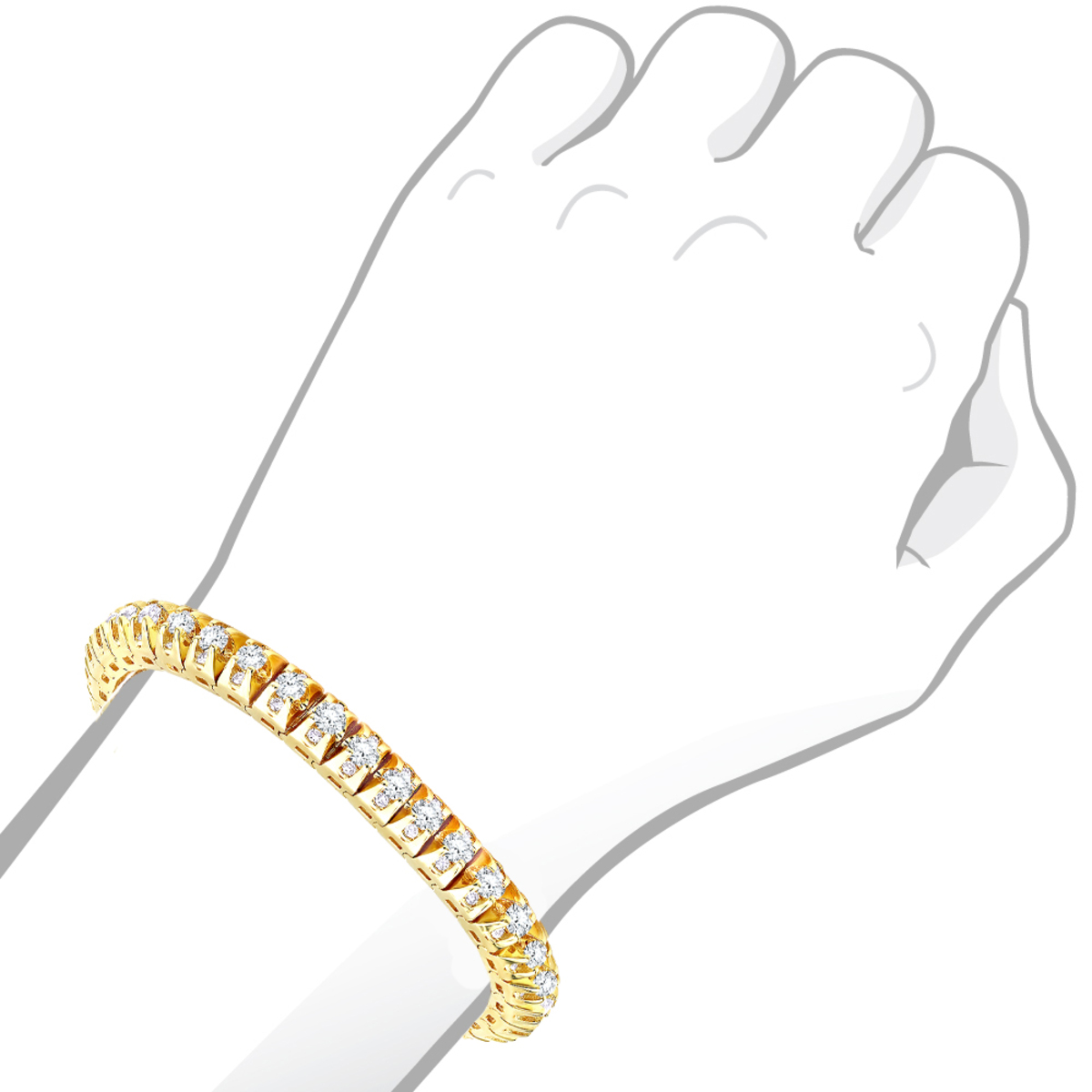 15 Carat Unique Diamond Tennis Bracelet For Men In 14k Gold By Luxurman