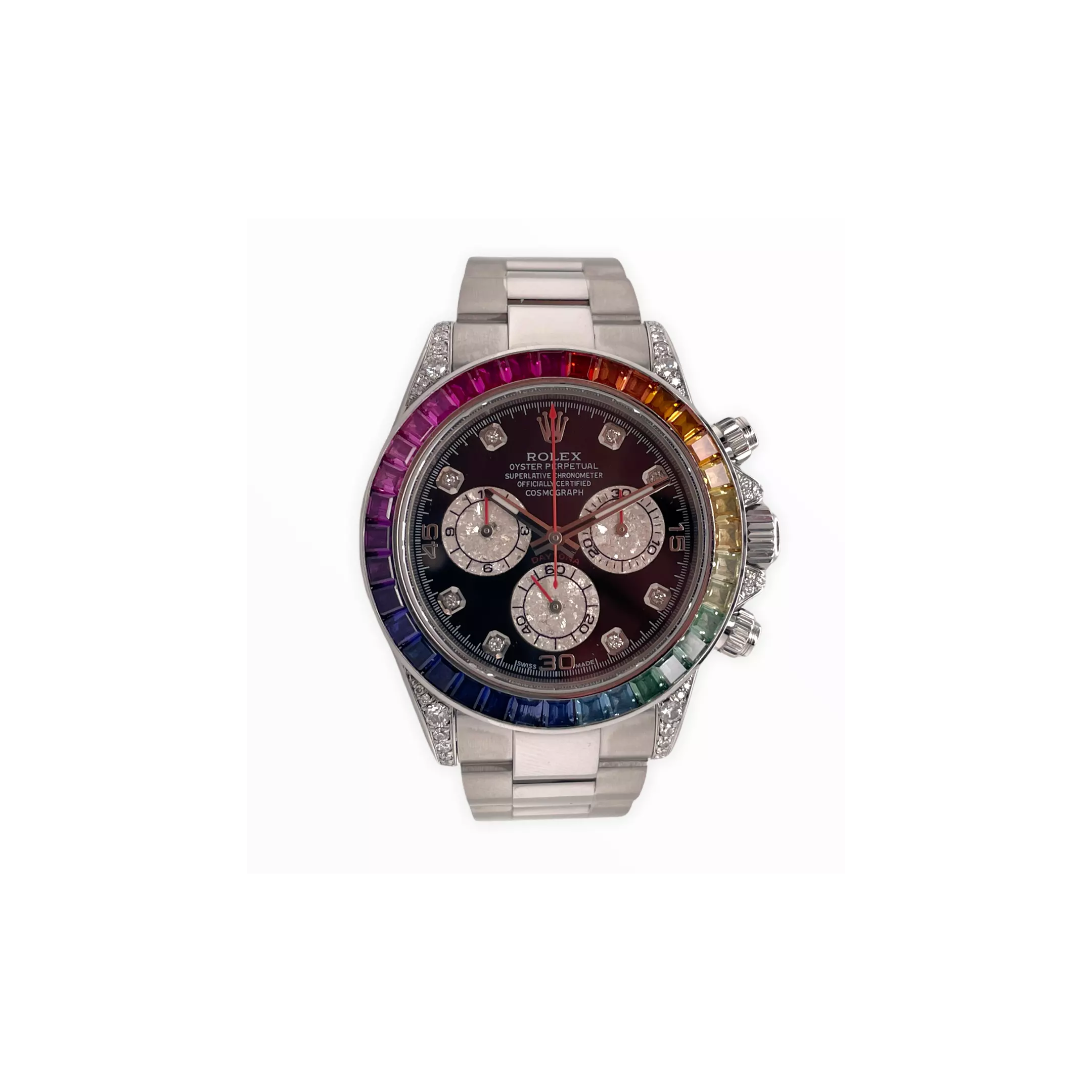 Men's Diamond Watch | Rolex Cosmograph Daytona | 40mm | Rainbow