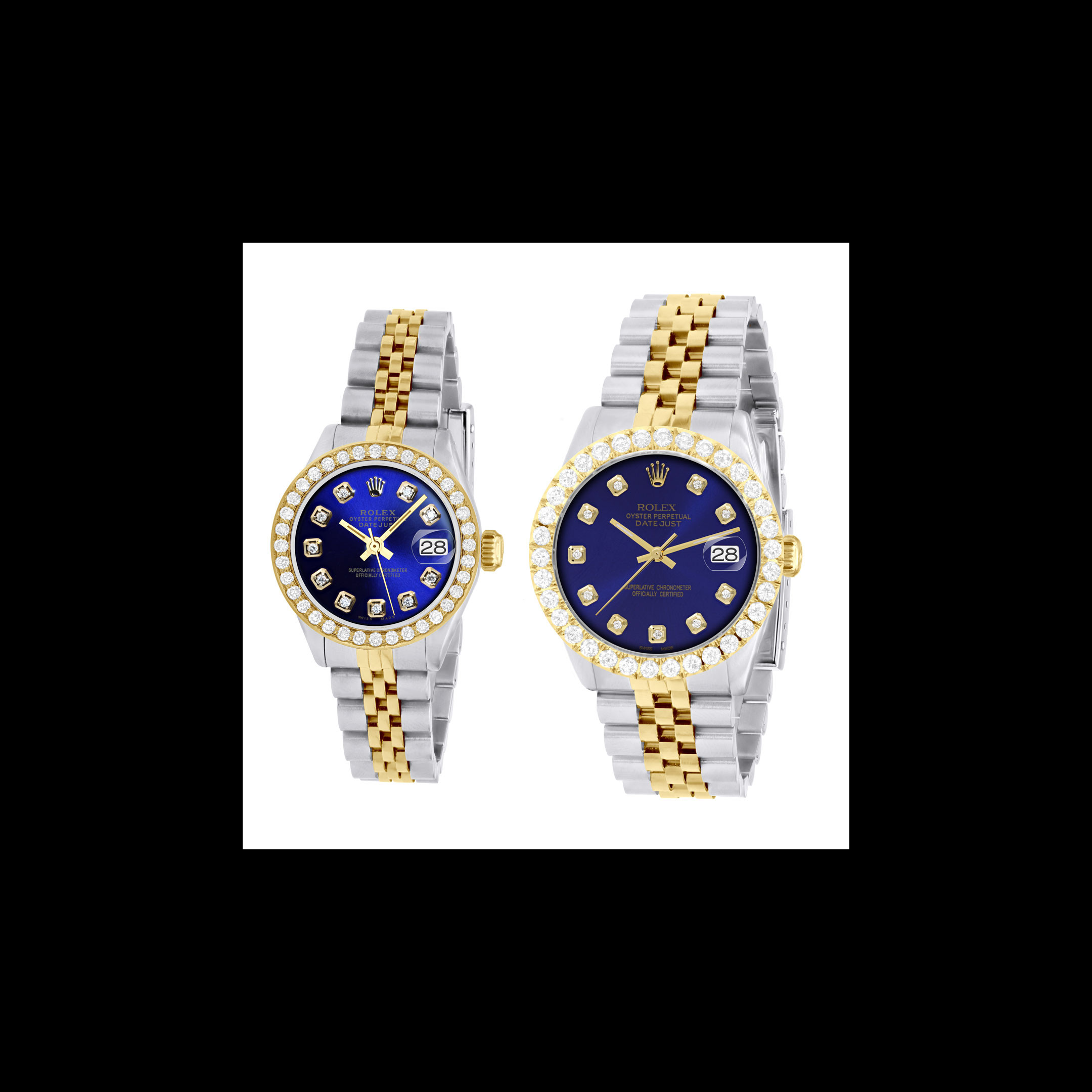 His and hers Diamond bezel set Matching His and Hers Rolex Watch Set White Dial Diamond  main image 2