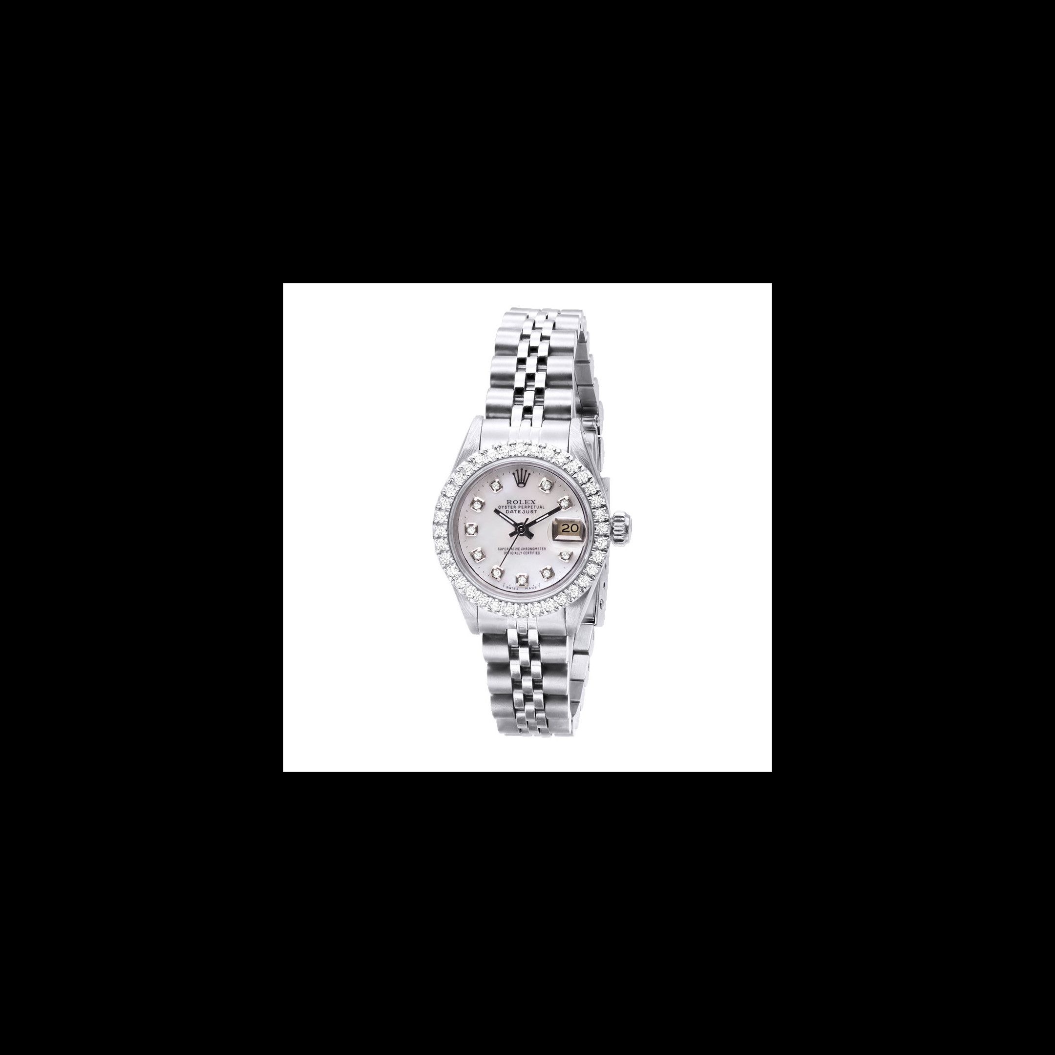 Ladies Rolex Datejust Diamond Bezel Watch White MOP Dial 1.5ct 968879