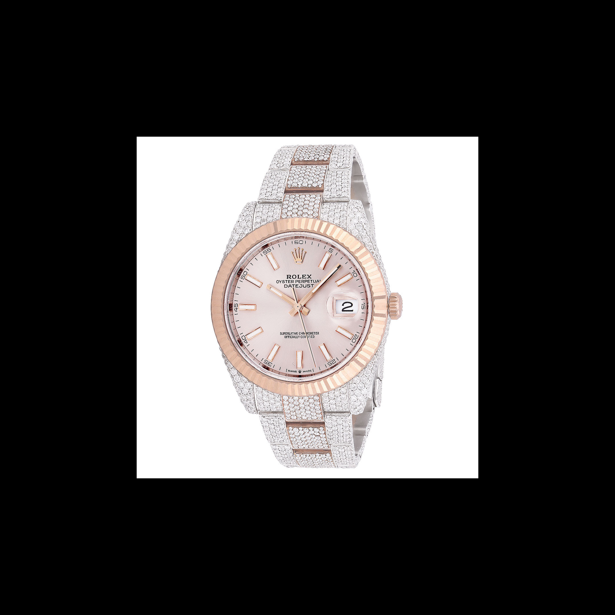 Iced Out Diamond Watch for Men Rolex Oyster Perpetual Datejust