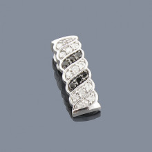 14K Black and White Diamond Pendant For Women Slider 0.27ct 14K Black and White Diamond Pendant For Women Slider 0.27ct