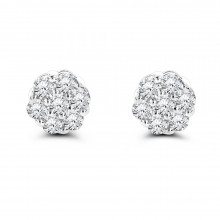 14K Gold Prong Round Diamond Clusters Earrings 1ct Studs 14K Gold Prong Round Diamond Clusters Earrings 1ct Studs
