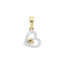 14K Gold Small Diamond Heart Pendant for Women by Luxurman 14K Gold Small Diamond Heart Pendant for Women by Luxurman