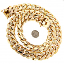 1.5 Kilo Miami Cuban Link Chain 14K Solid Gold Necklace for Men 1.5 Kilo Miami Cuban Link Chain 14K Solid Gold Necklace for Men