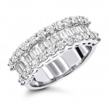 18K Gold Designer Diamond Band Baguette & Round 1.85ct 18K Gold Designer Diamond Band Baguette & Round 1.85ct
