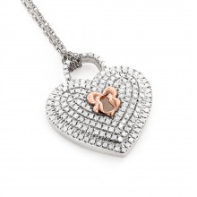 Micro Pave Diamond Heart Pendant Necklace 0.25ct 10K Gold Micro Pave Diamond Heart Pendant Necklace 0.25ct 10K Gold