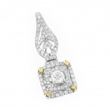Designer Jewelry: Ladies White and Yellow Diamond Pendant 0.8ct 14K Gold Designer Jewelry: Ladies White and Yellow Diamond Pendant 0.8ct 14K Gold