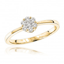 Engagement Rings: 14K Gold Cluster Diamond Promise Ring 22CT Engagement Rings: 14K Gold Cluster Diamond Promise Ring 22CT