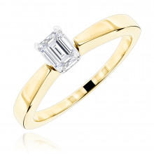 Emerald Cut Diamond Solitaire Engagement Ring 0.5ct 14K White Gold Emerald Cut Diamond Solitaire Engagement Ring 0.5ct 14K White Gold