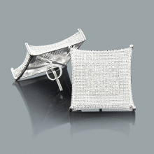 Hip Hop Jewelry: Large Diamond Stud Earrings 0.45ct Silver Hip Hop Jewelry: Large Diamond Stud Earrings 0.45ct Silver