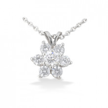 14K Gold Round Diamond Flower Pendant 0.80ct 14K Gold Round Diamond Flower Pendant 0.80ct