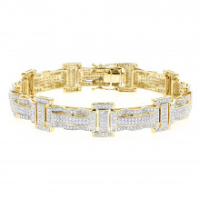 Pave Real Diamond Bracelet for Men 10K Gold 3.18ct Pave Real Diamond Bracelet for Men 10K Gold 3.18ct