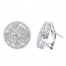 Round Princess Cut Diamond Stud Earrings 2.82ct 14K Gold Round Princess Cut Diamond Stud Earrings 2.82ct 14K Gold
