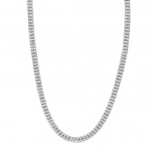 Mens Diamond Tennis Necklace in Real Sterling Silver 2 Rows Genuine Diamonds Mens Diamond Tennis Necklace in Real Sterling Silver 2 Rows Genuine Diamonds