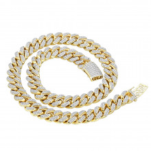 Real Hip Hop Jewelry Iced Out Miami Cuban Link Diamond Chain for Men 10K Gold Real Hip Hop Jewelry Iced Out Miami Cuban Link Diamond Chain for Men 10K Gold