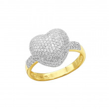 Ladies Pave Diamond Heart Ring 1 carat 14K Yellow Rose White Gold Ladies Pave Diamond Heart Ring 1 carat 14K Yellow Rose White Gold