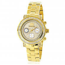 Luxurman Watches: Womens Diamond Yellow Gold Plated Montana Watch 2ct Luxurman Watches: Womens Diamond Yellow Gold Plated Montana Watch 2ct