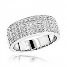 Mens 4 Row Diamond Wedding Band 1.39ct 14K Gold Mens 4 Row Diamond Wedding Band 1.39ct 14K Gold