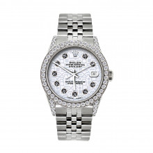 Rolex Datejust Mens Diamond Bezel Watch Stainless Steel 5ct 36mm Case Rolex Datejust Mens Diamond Bezel Watch Stainless Steel 5ct 36mm Case