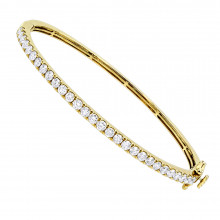 Solid 14K Gold Diamond Bangle Bracelet for Women 2ct by Luxurman