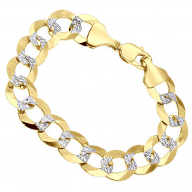 14k White Gold Solid Curb Bracelet (3.60 mm)