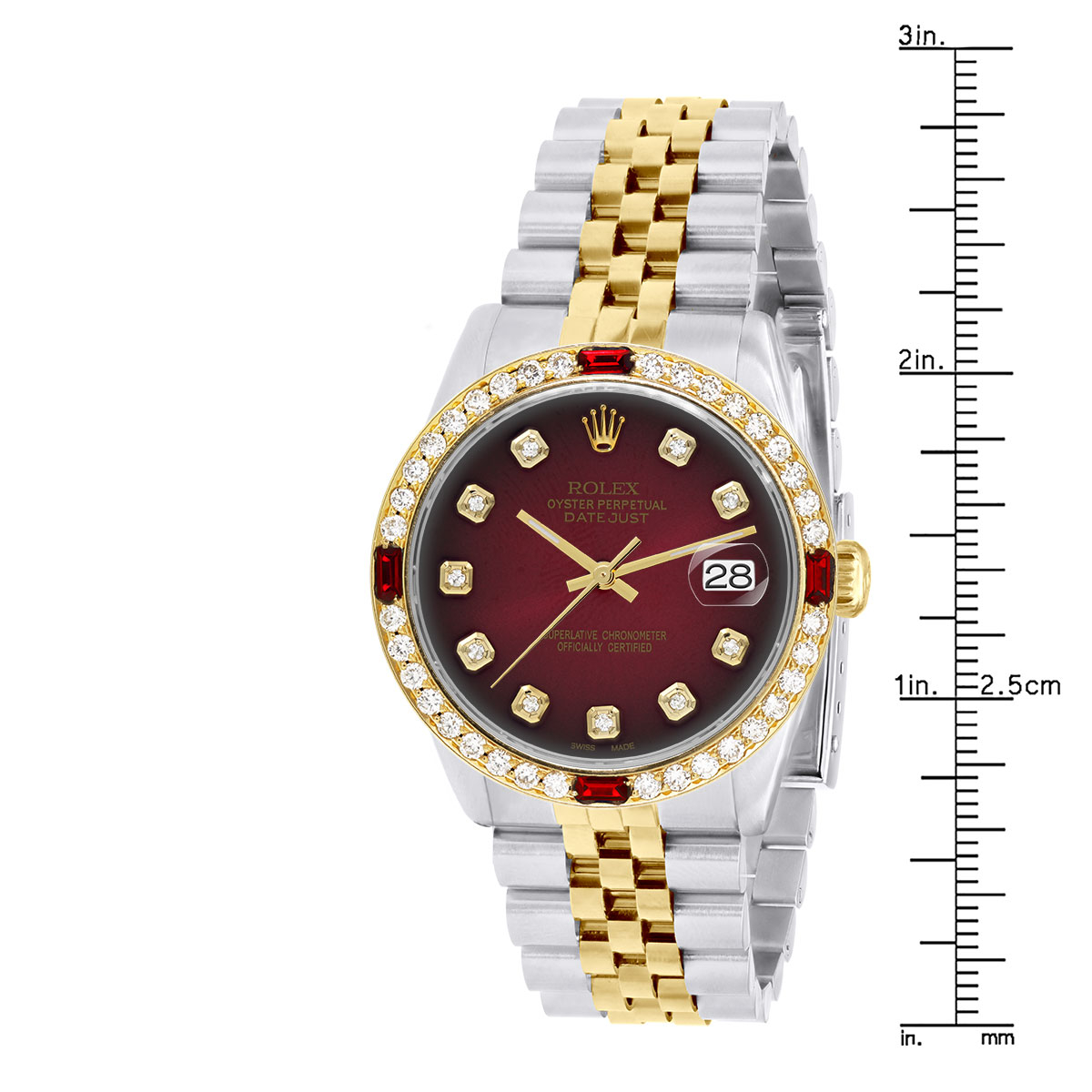 Gold-Tone Gemstone Stretch Watch Bracelet – Red & Green Statement Watch il_fullxfull.6904470515_r4ks.jpg main image 2