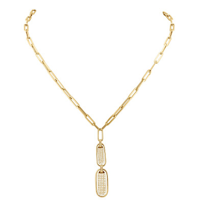 ネックレス・ペンダント LAZY DAWN clip chain necklace Zoë Chicco 14k Gold Small Diamond Bezel Tennis Segment Box