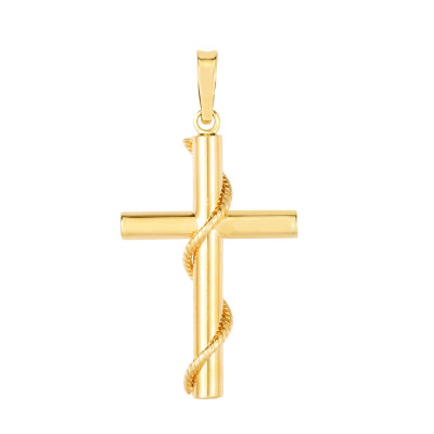 14k Gold Two-tone Cross Pendant - Itshot HD0264