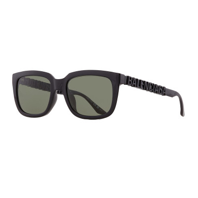 Balenciaga BB0108S 001 Rectangle Sunglasses - Black / Green Balenciaga Black Square Sunglasses BB0108S-001 Green Lens 56mm main image 3
