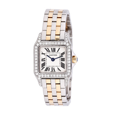 26mm Womens Diamond Watch Cartier Santos Demoiselle 18K Gold  display picture 1