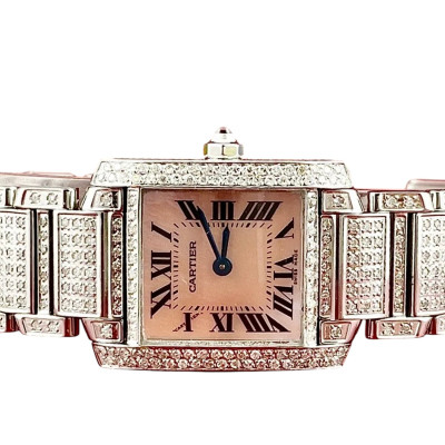Cartier Tank Francaise Stainless Steel Women's Diamond Watch 20mm
