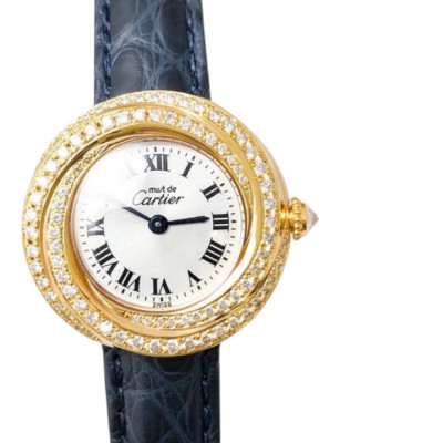 Cartier Vermeil Must 18K Gold Diamond Women display picture 2