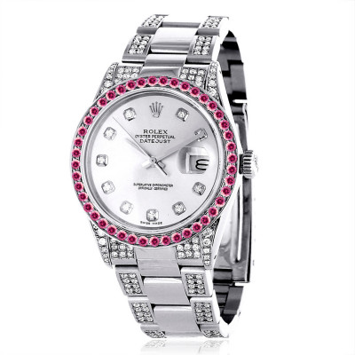 Ruby Red Crystal Gemstone Watch Frosted Sultan main image 2