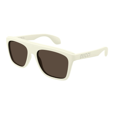 Gucci Men's Designer Square Matte White RX-Sunglasses GG1570S003