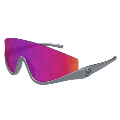 Gucci GG1650S 009 Shield Sunglasses - Ruthenium/Red Mirror GUCCI GG1650S 009 Metallic Ruthenium/Red Mirror with GG  main image 2