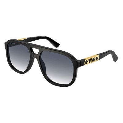 Gucci Black Aviator Unisex Sunglasses with Sleek Design Aviator frame sunglasses in black | GUCCI® US main image 3