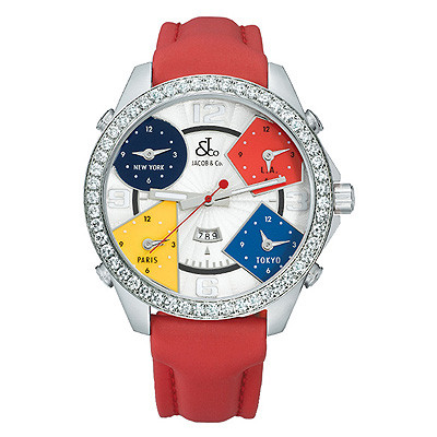 Jacob & Co Five Time Zone Diamond Watch Stainless Steel 6.80 CT Women’s Jacob & Co Five Time Zone Stainless Steel and White Diamonds  main image 4