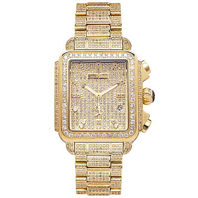 Paved Watch 44m Paved VVS Diamond Watch - Gold – Adamans main image 3
