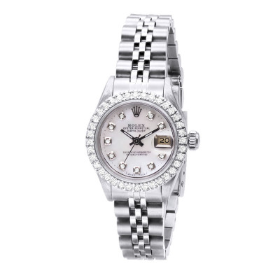 Ladies Rolex Datejust Diamond Bezel Watch White MOP Dial 1.5ct 968879