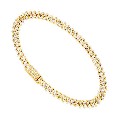 ブレスレット Triple Star Strap Bracelet #5933 mens-14k-gold-diamond-cuban-