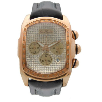 JoJino Joe Rodeo Diamond Chronograph Watch JL-07096 Genuine Hirsch Leather Strap Joe Rodeo Diamond 2.20ct JoJo Master Black Dial Watch 964629 main image 3