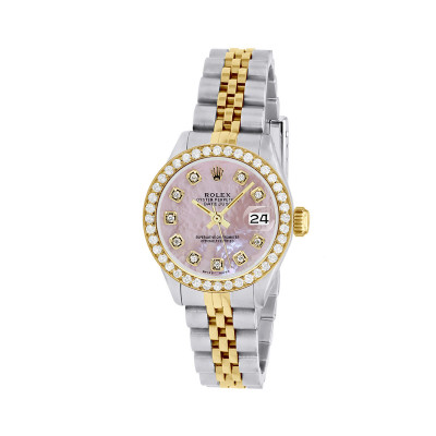 26mm Ladies Rolex Oyster Perpetual Pink Dial Watch 0.9ct  display picture 1