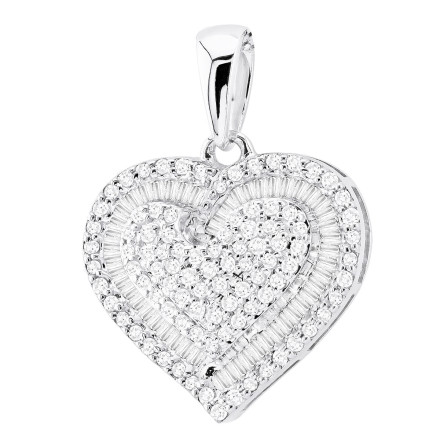 21mm Diamond Heart Shape Pendant for Women | 14k Gold 0.5ct