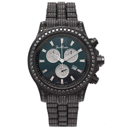 Hip Hop Joe Rodeo Men's Black Diamond Watch 26.7ct