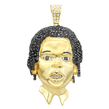 Custom Diamond Face Pendant for Men 10K or 14K Gold Custom Jewelry Design