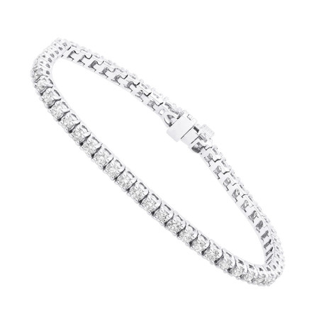 Women' Unique 14K White Gold Lab Grown Diamond Tennis Bracelet (front view) HD00112/14WHBM