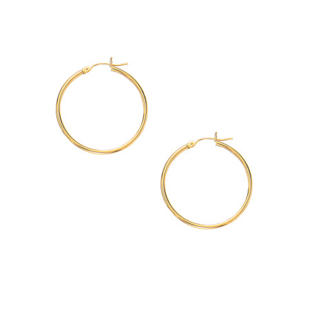 10k Yellow Gold Women's Hoop Earrings | Hinged in Yellow color  HD5262