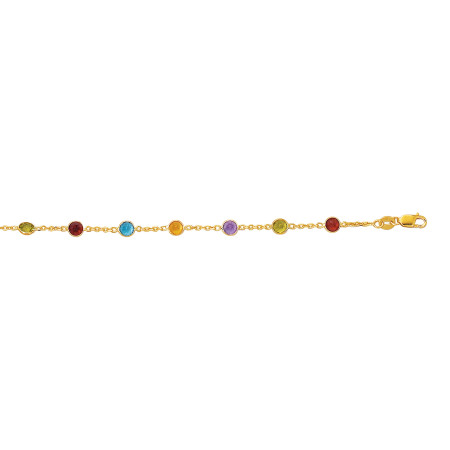 1.1mm Gold Semi-Precious Anklet for Women | 14K Yellow Gold | Lobster Clasp HD5179